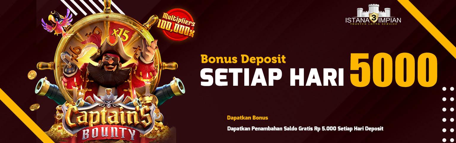 Bonus Deposit Harian Rp 5000